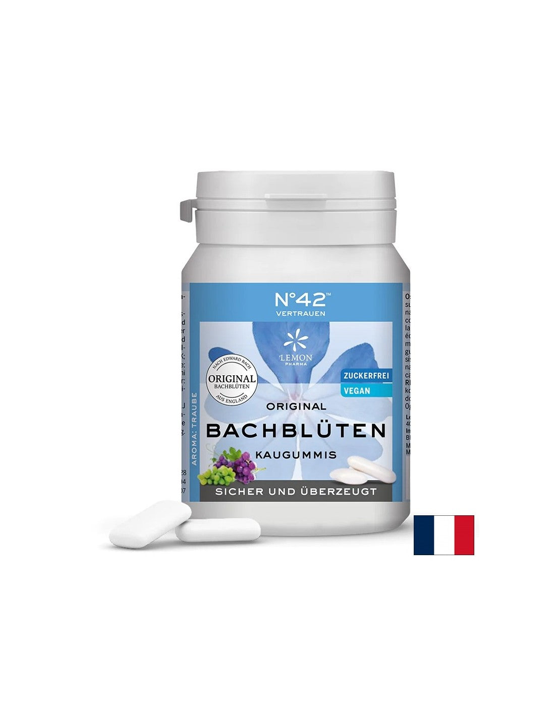 Dr. Bach Essenza di Fiori da masticare N°42 - Fiducia e fiducia nelle proprie capacità, 40 masticabili al gusto di mirtillo