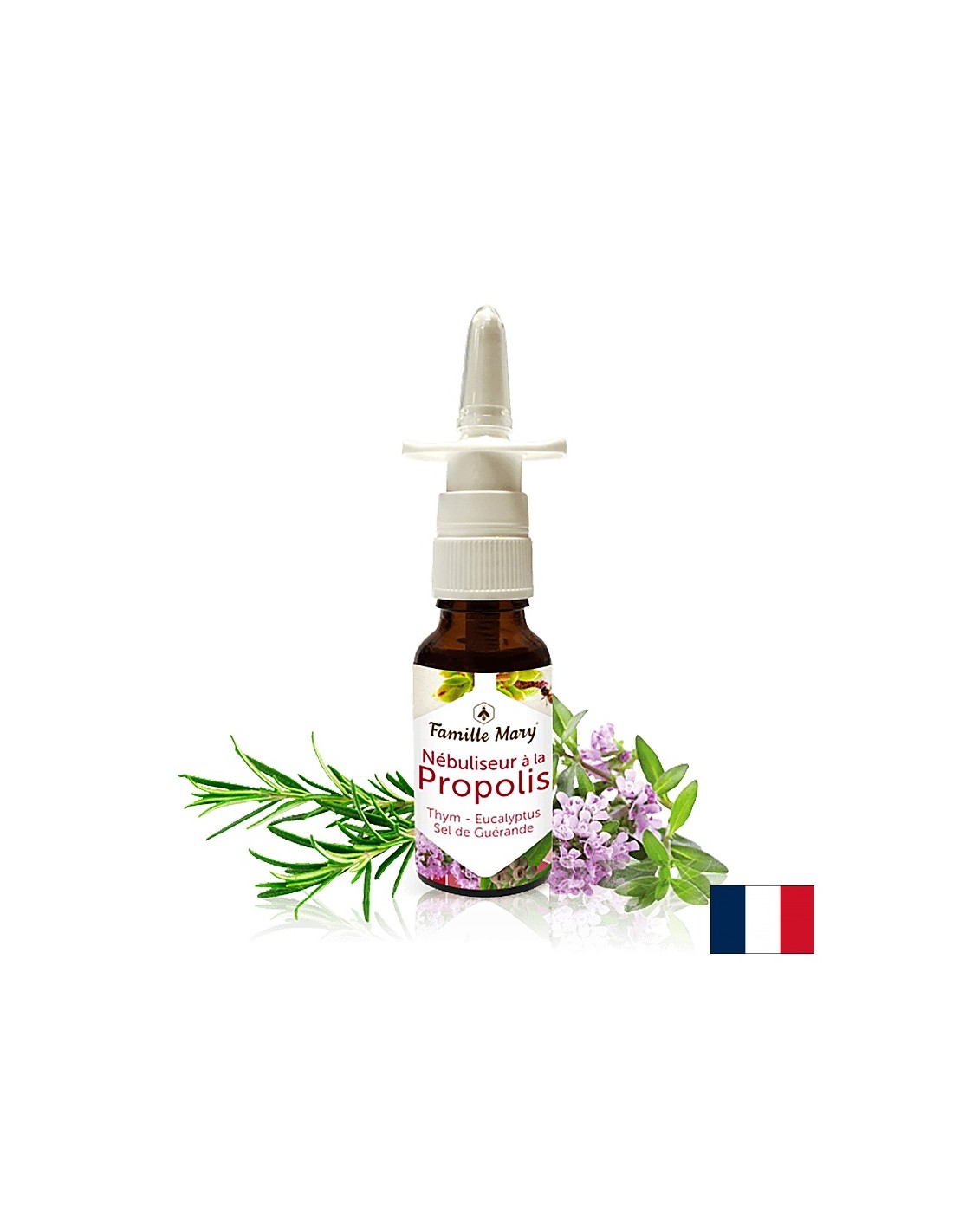 Nébuliseur propolis - Spray nasale con propoli, timo, rosmarino ed eucalipto, 20 ml Famille Mary