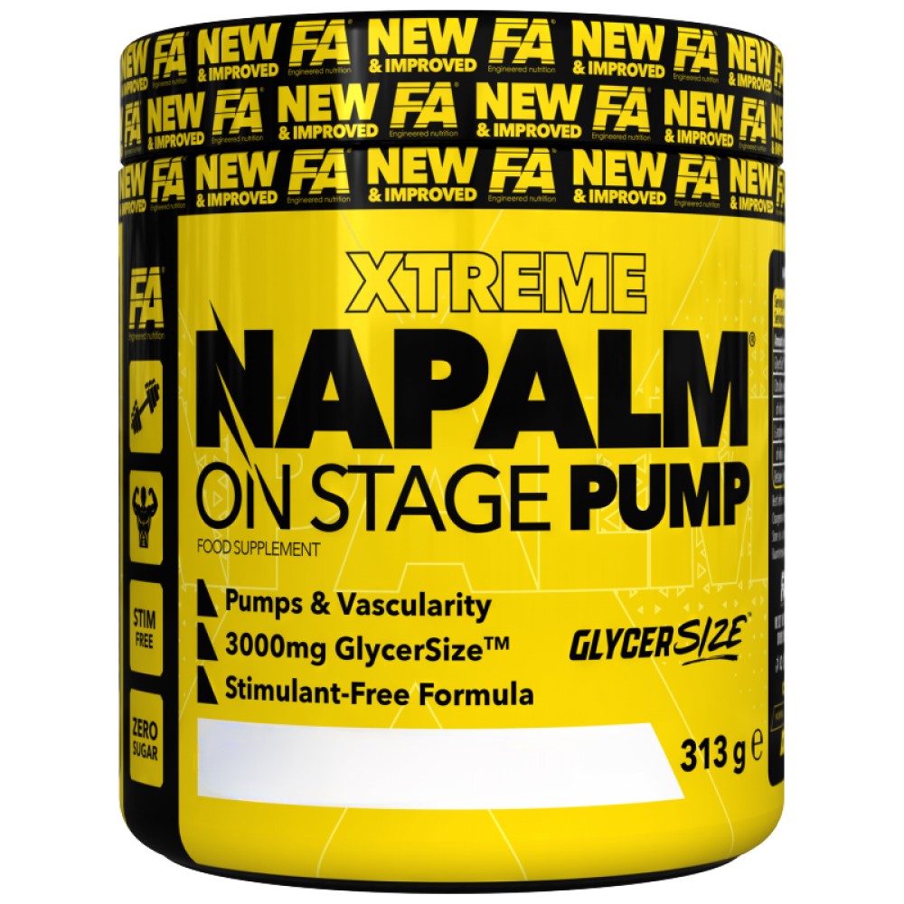 Pompa NAPALM sul palco | Formula pre-allenamento senza stimoli - 313 grammi