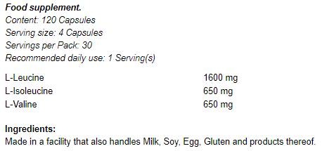Aminoacidi a catena ramificata/BCAA - 120 capsule