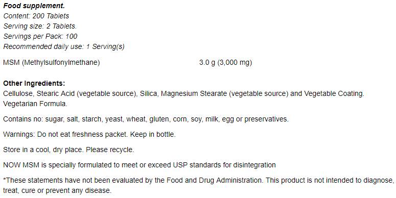 MSM 1500 mg - 200 compresse
