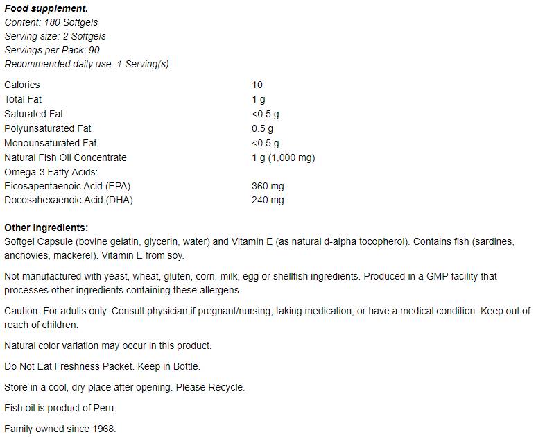 Mini gel Omega -3 - 180 capsule in gel