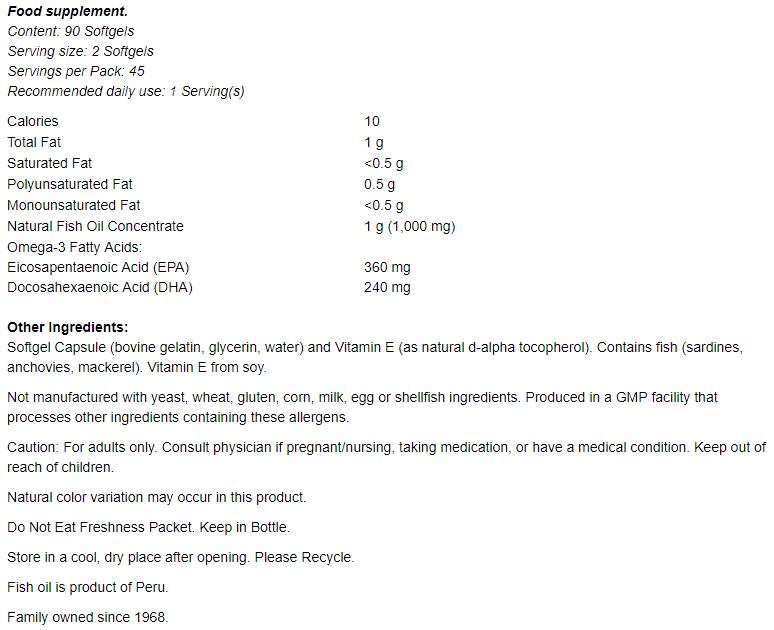 Mini gel Omega -3 - 180 capsule in gel