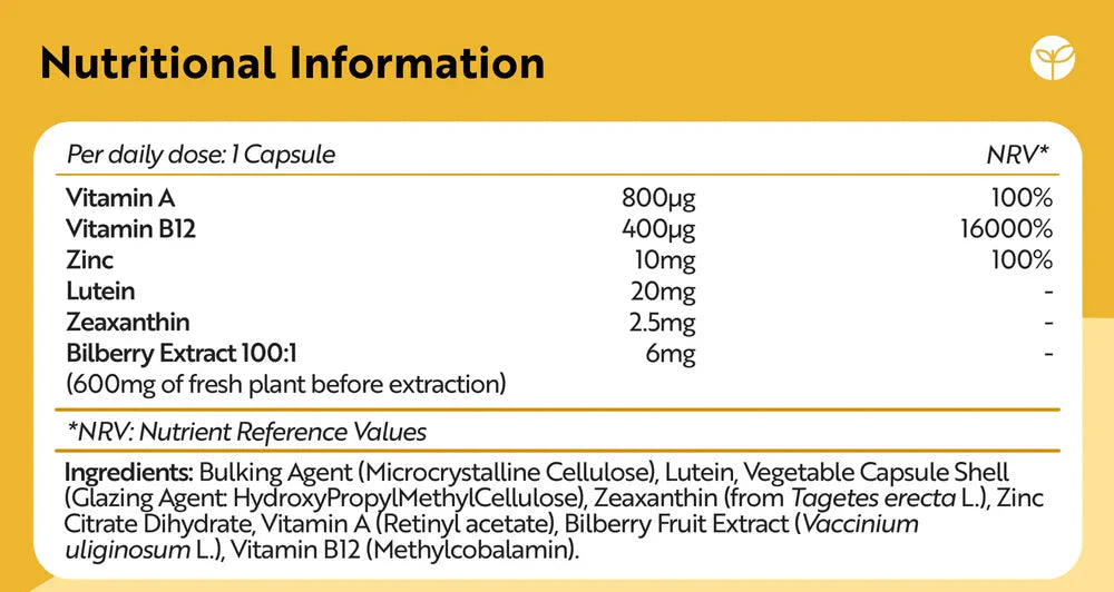 Vitamine per gli occhi /naturali/ - Natural Eye Complex 90 capsule vegane