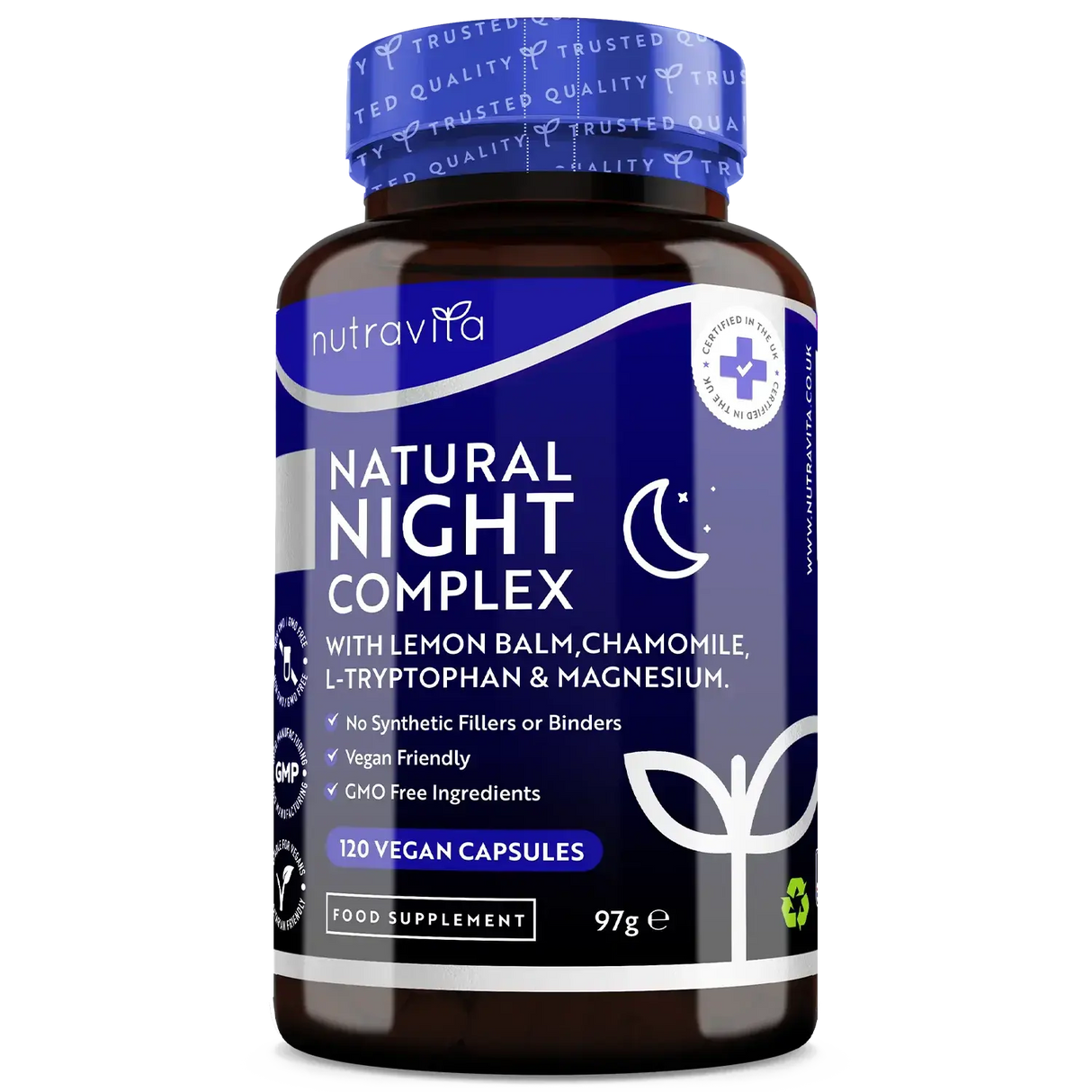 Complesso naturale per il sonno notturno 120 capsule. <tc>Nutravita</tc>