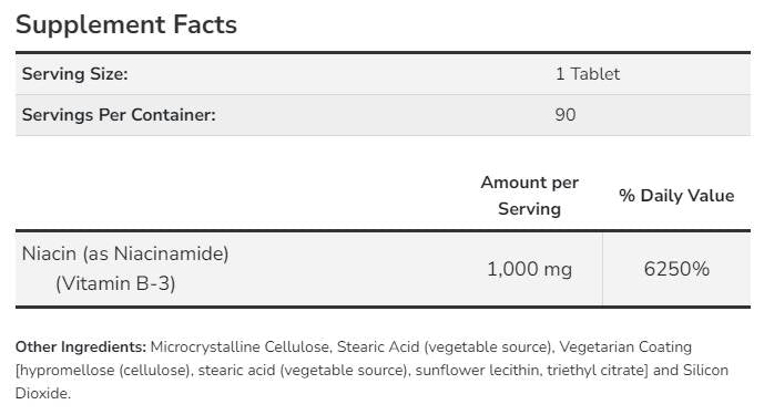 Niacinamide 1000 mg - 90 Compresse