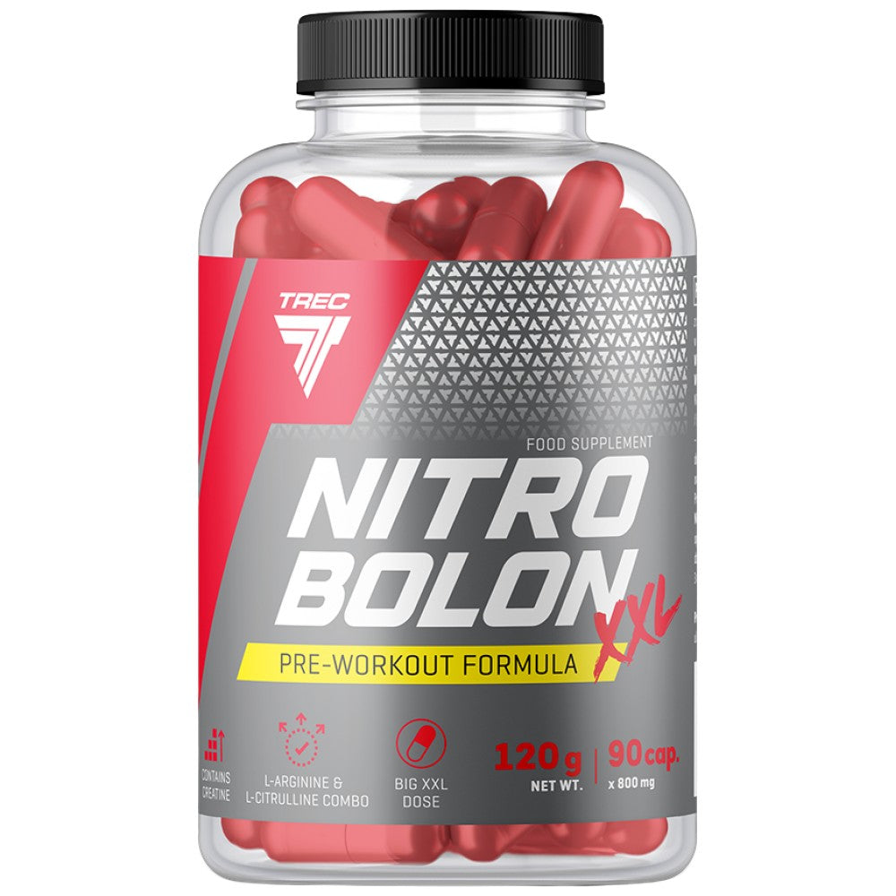 Nitrobolone XXL | Formula pre-allenamento senza stimolanti in capsule - 90 capsule