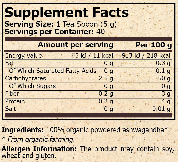 <tc>Pure Nutrition</tc> - ASHWAGANDHA BIOLOGICO - 200 g