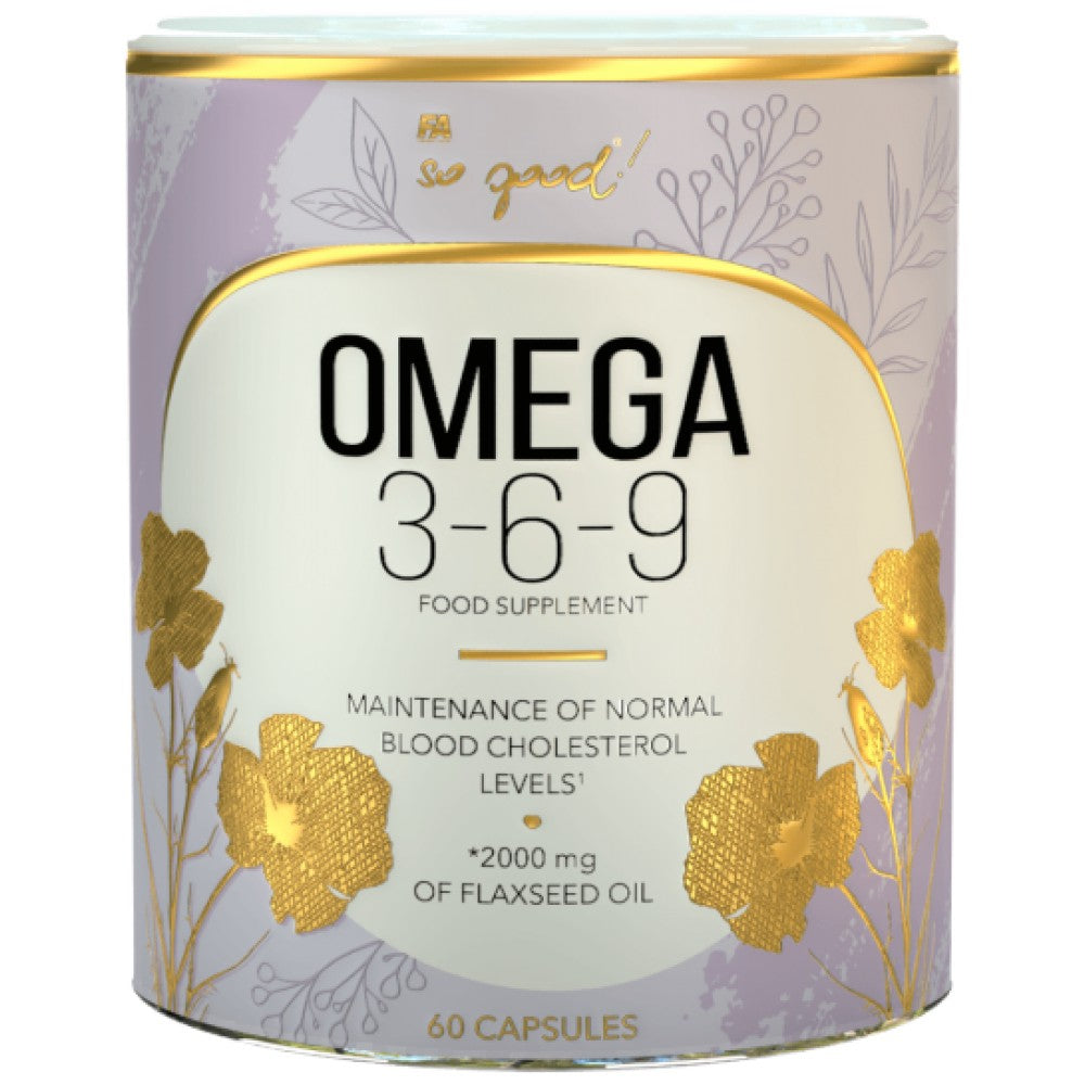 Olio di lino Omega 3-6-9 1000 mg | Così buono! Serie - 60 capsule molli