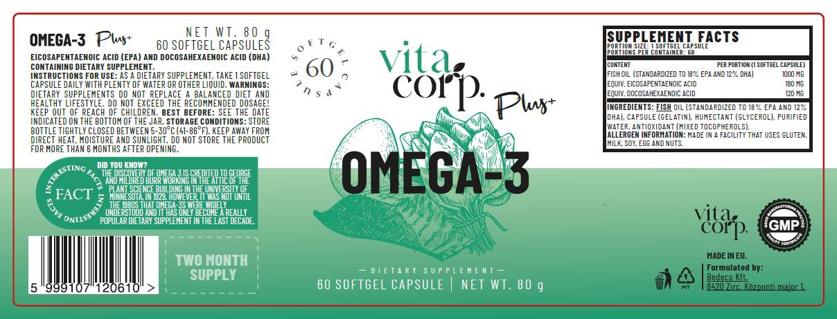 Olio di Pesce Omega-3 1000 mg - 60 Capsule gel