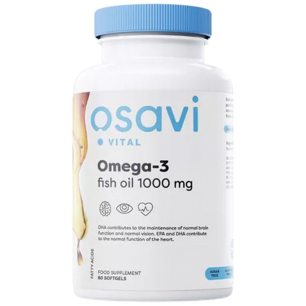Olio di pesce Omega 3 1000 mg | Distillato molecolare - 60 capsule di gel