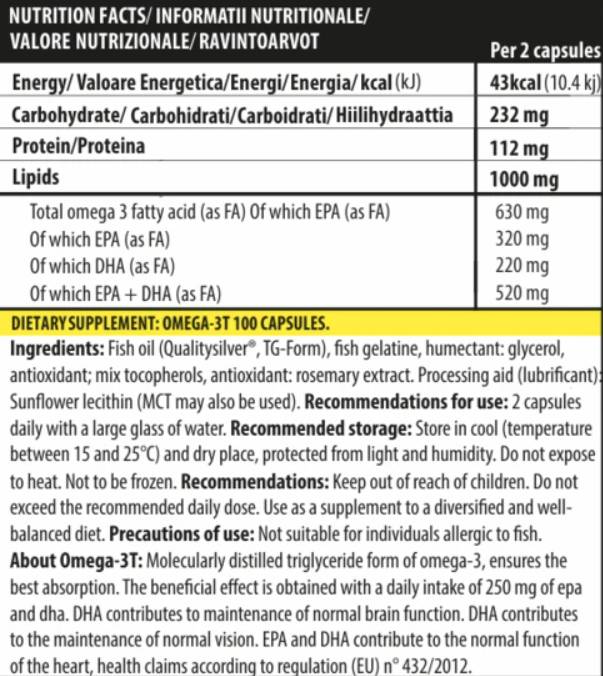 Omega-3T - 100 capsule di gel