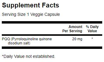 PQQ 20 mg/Pirrolochinolina Chinone - 30 capsule