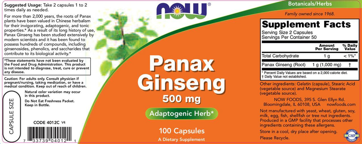 Panax Ginseng 500 mg - 100 capsule