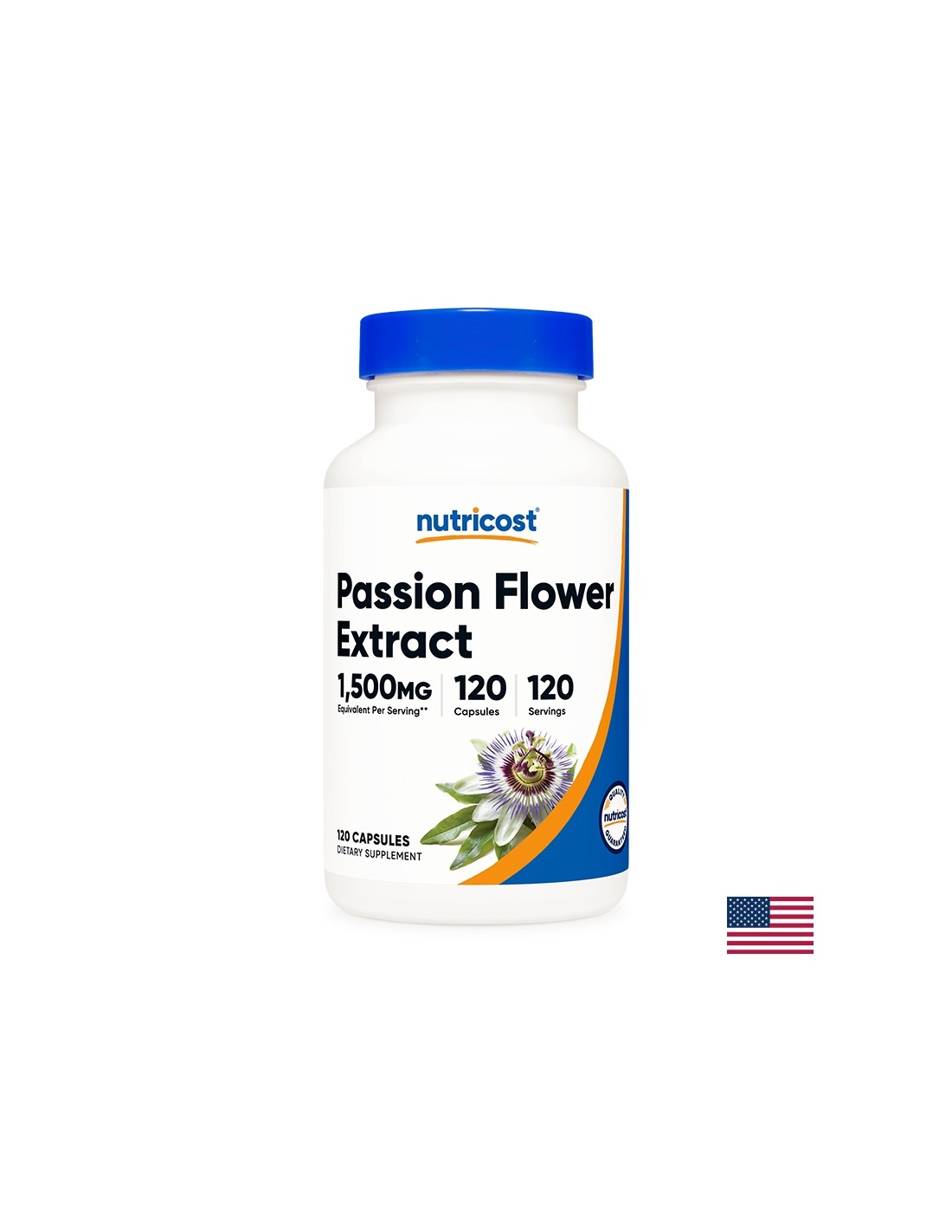 Stress e tensione - Passiflora (estratto di passiflora), 375 mg x 120 capsule <tc>Nutricost</tc>