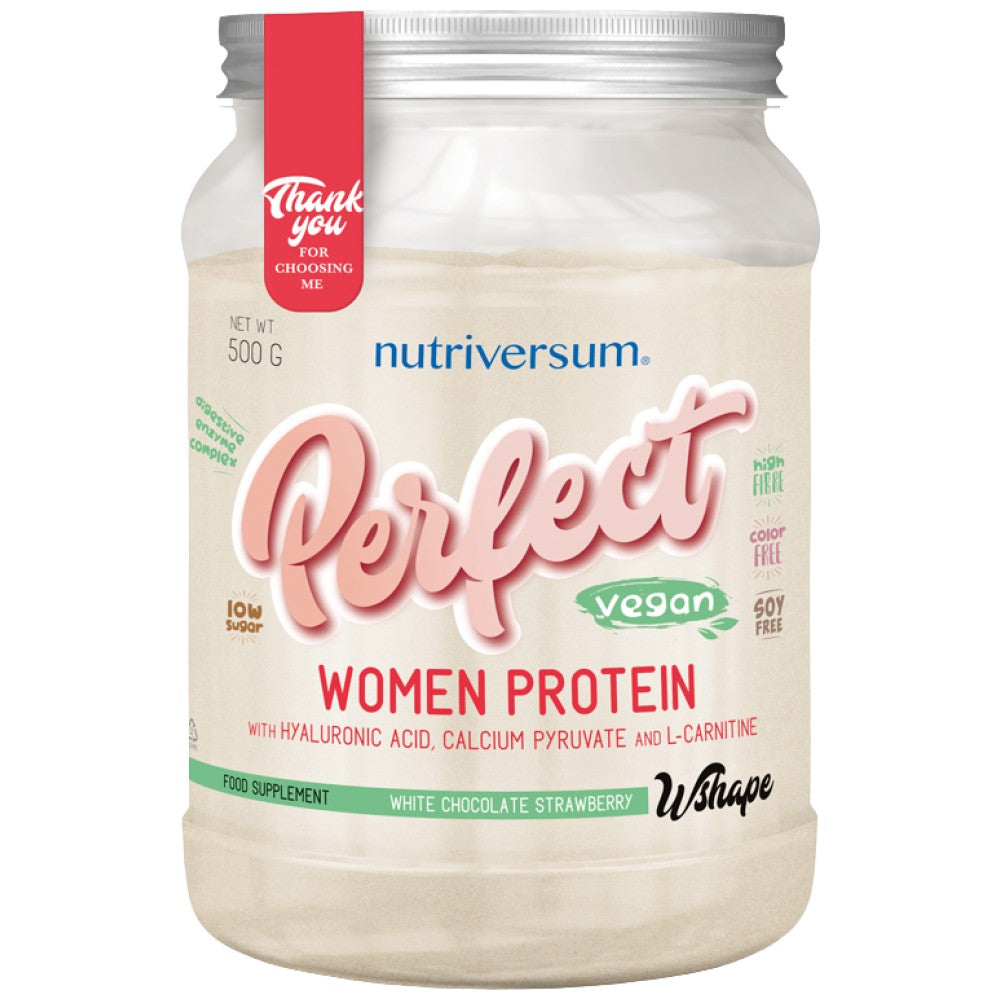 Perfetto | Proteine Vegane per Donne con Acido Ialuronico, L-Carnitina 500 grammi