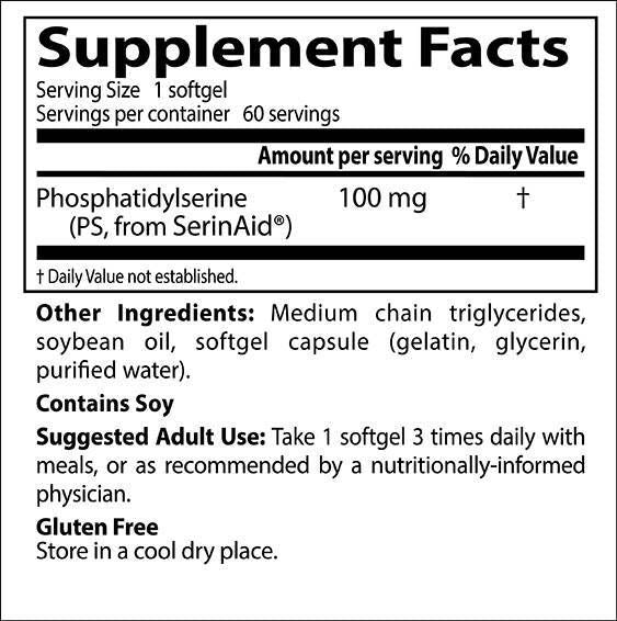 Fosfatidilserina 100 mg | Con SerinAid - 120 capsule