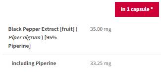 Piperina Max 35 mg | Potenza al pepe nero - 90 capsule