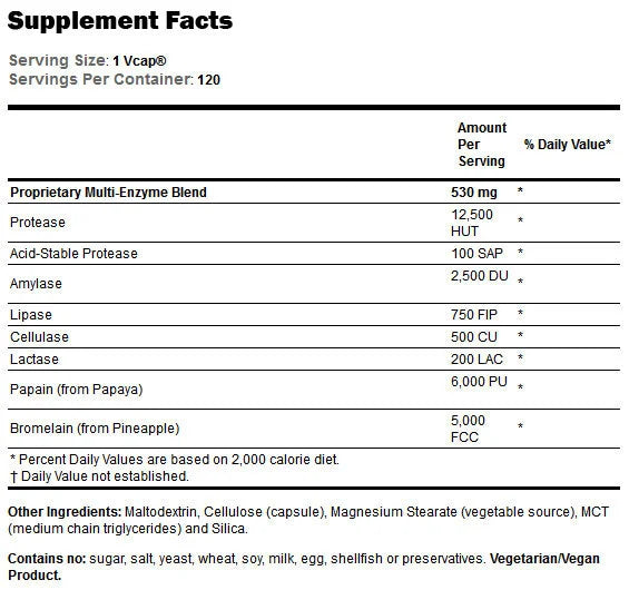 Enzimi vegetali - 120 capsule
