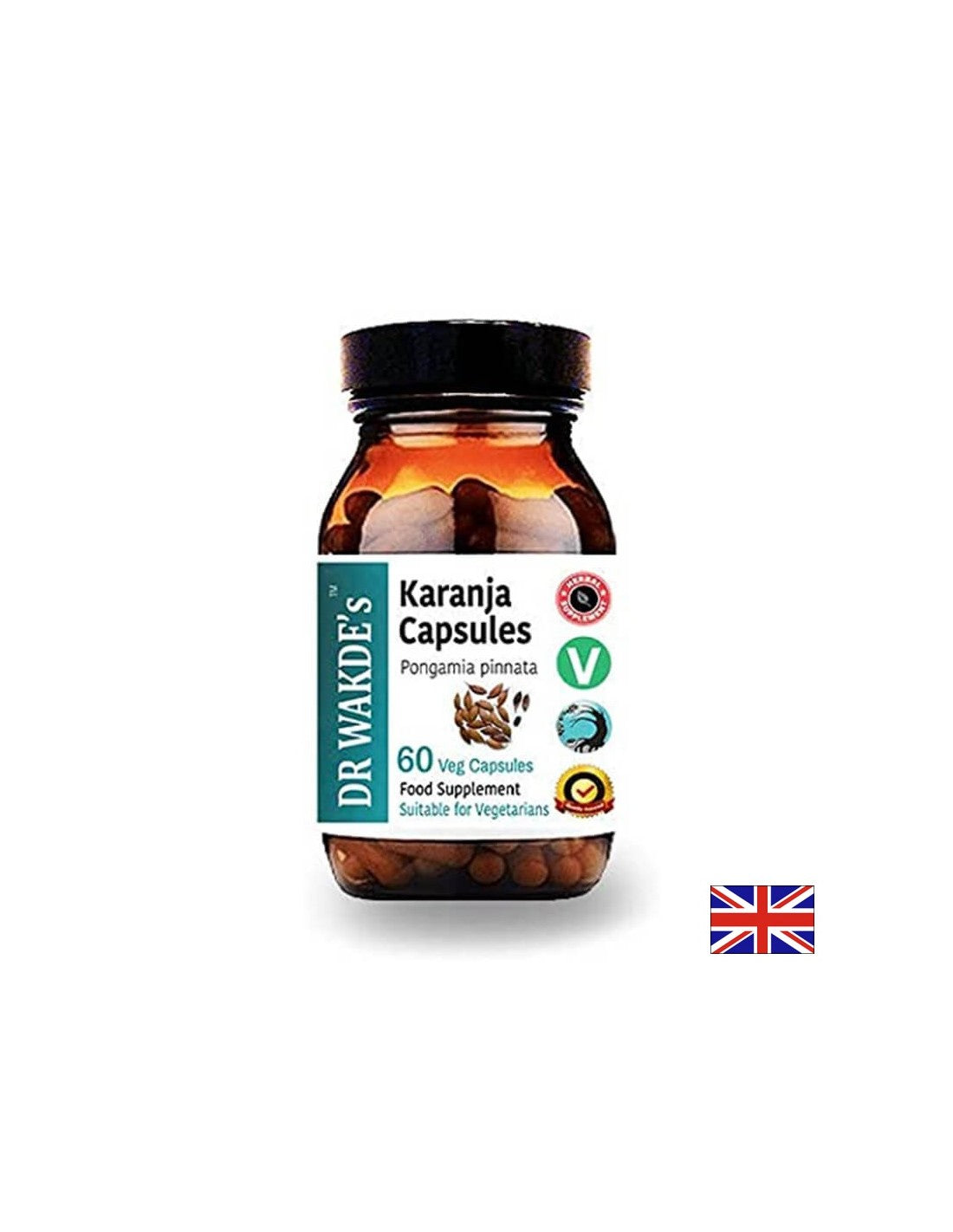 Karanja (Pongamia pinnata) - per problemi della pelle, eczema, ulcere e acne, 60 capsule