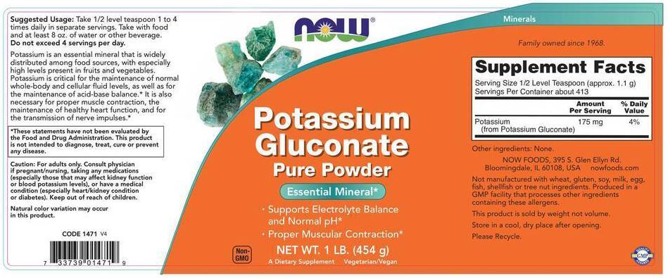 Polvere di gluconato di potassio - 454 grammi