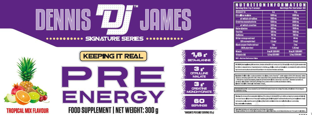 Pre-energia | Formula pre-allenamento avanzata - 300 grammi