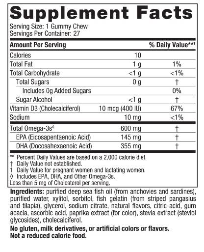 Gommose prenatali DHA da masticare 600 mg - 27 caramelle gommose