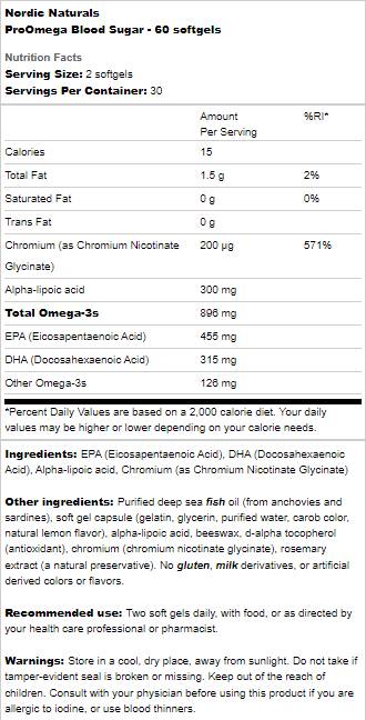 Zucchero nel sangue ProOmega - 60 capsule molli