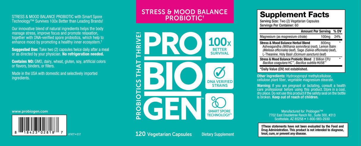 <tc>Probiogen</tc> Stress & Mood Balance Probiotic - Probiotico 120 capsule