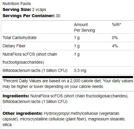 Probiotic+ Fibra prebiotica 60 capsule