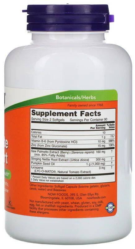 Supporto alla prostata - 180 capsule di gel