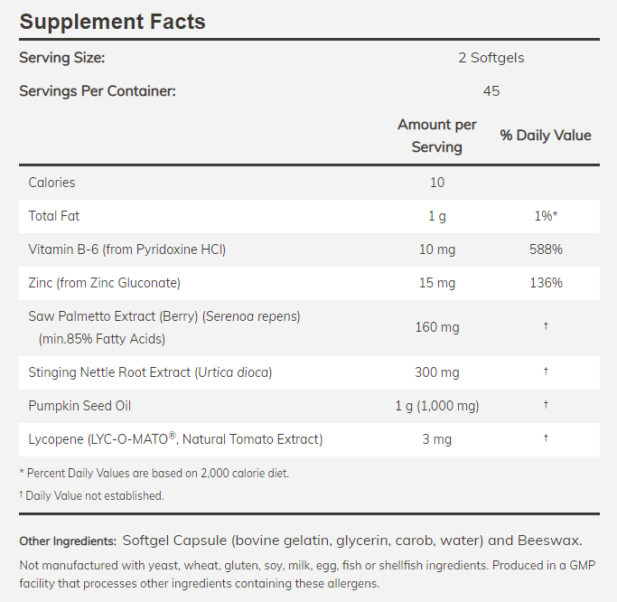 Supporto alla prostata - 90 capsule di gel