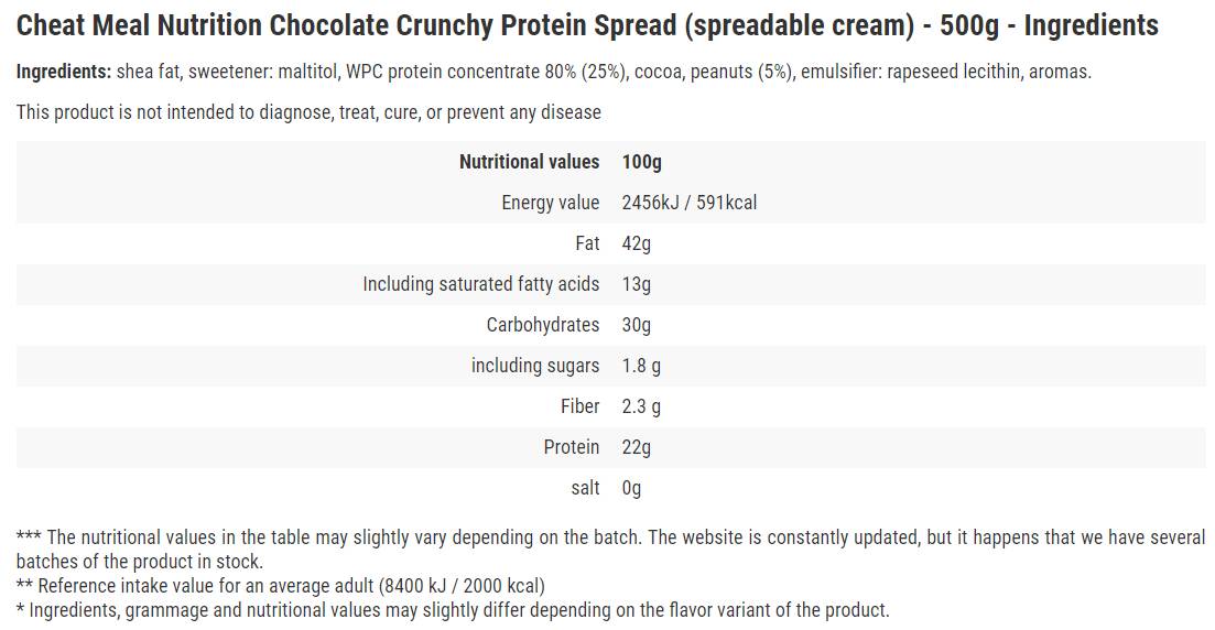 Crema proteica/Croccante al cioccolato - 500 grammi