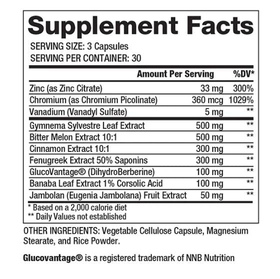 GDA comprovato | Agente per lo smaltimento del glucosio - 90 capsule