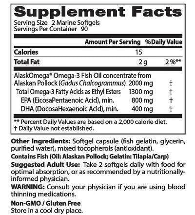 Olio di pesce selvatico puro dell'Alaska 1000 mg (180 capsule, 180 dosi) <tc>Doctor's Best</tc>