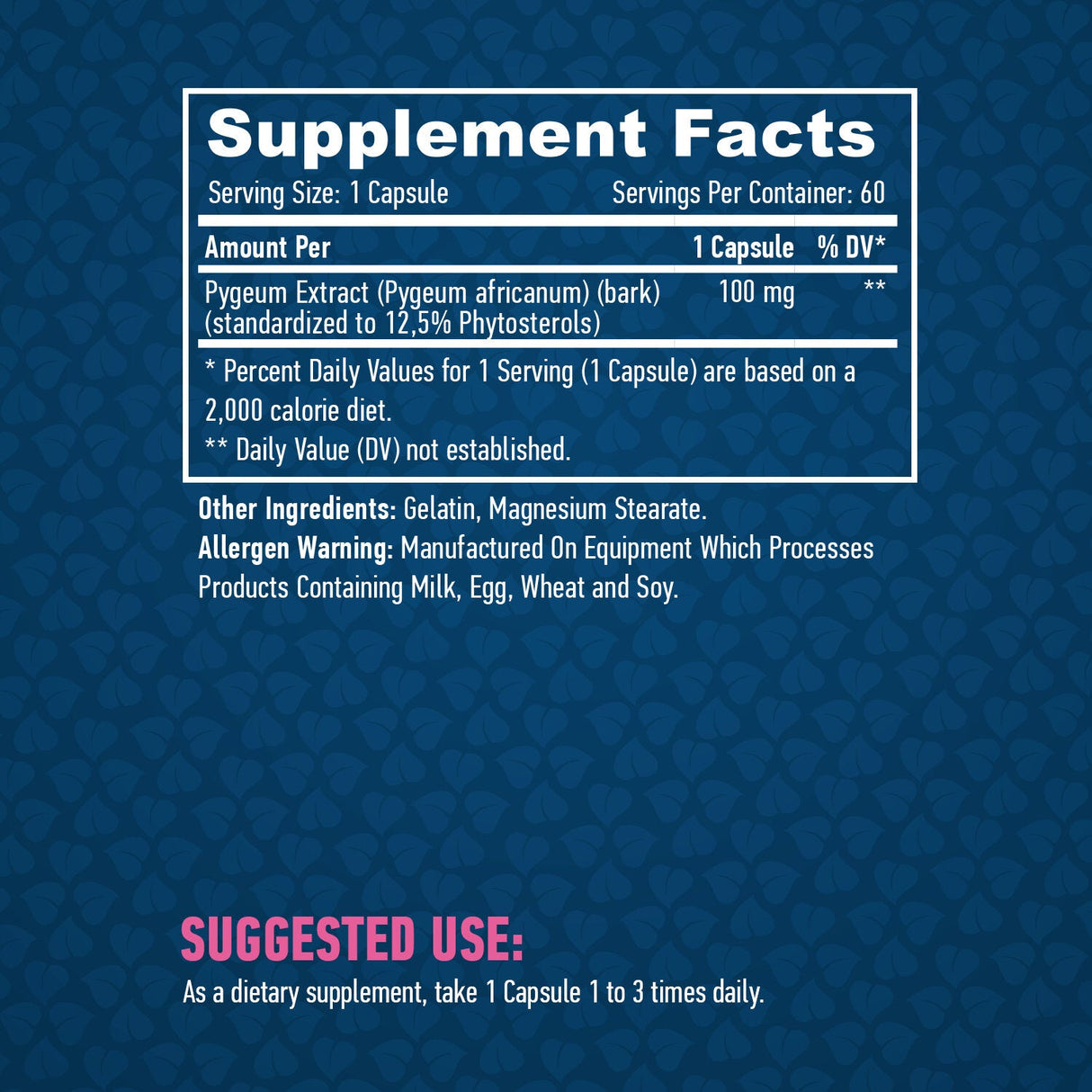 Pygeum per uomini 100 mg./60 Capsule