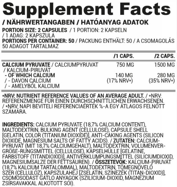 Tappi piruvato | Piruvato di calcio 100 capsule
