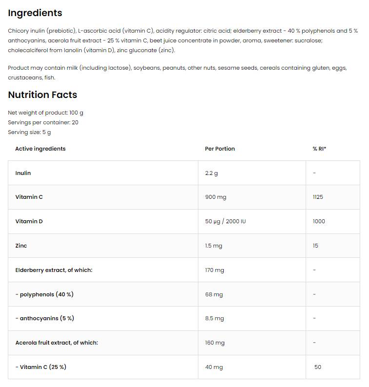Polvere di aiuto immunitario 100 grammi