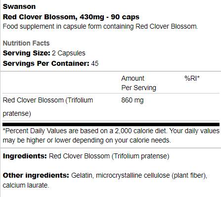Fiore di trifoglio rosso 430 mg 90 capsule