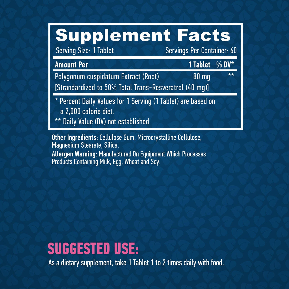 Resveratrolo 40 mg./60 compresse.