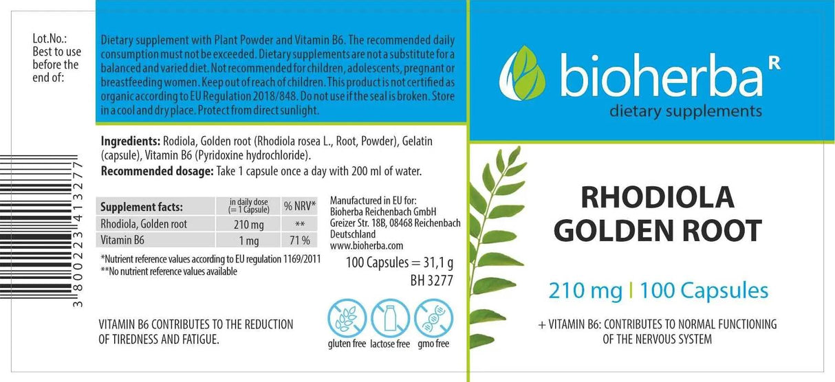 Rhodiola Radice d'oro 210 mg - 100 capsule