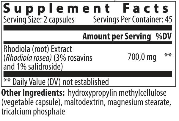 Rhodiola Rosea - 90 capsule