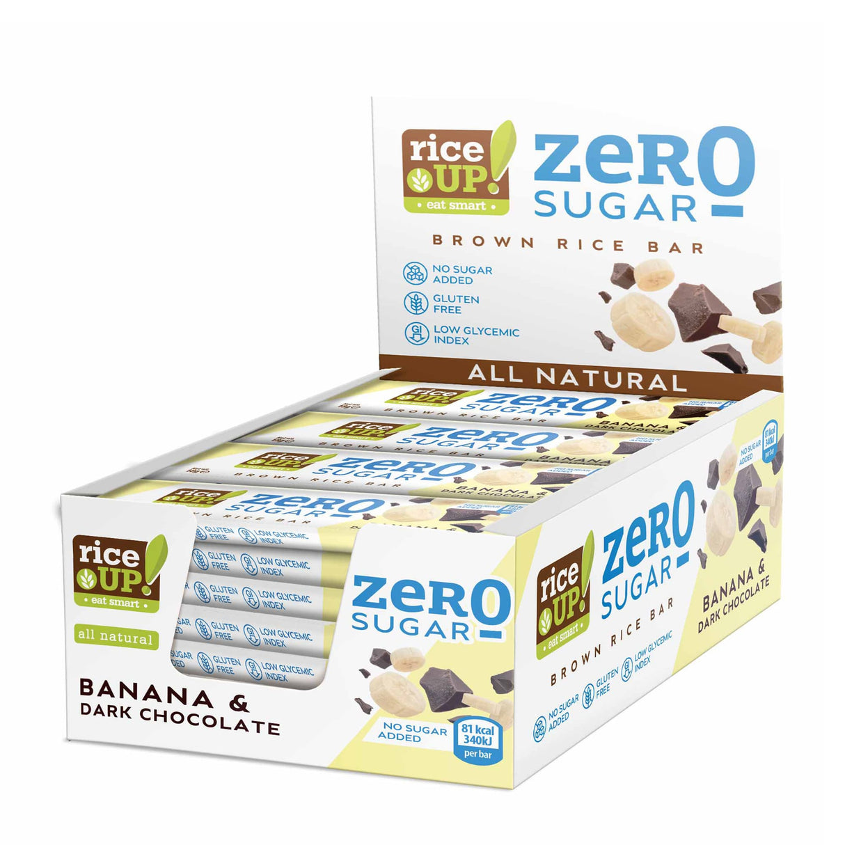 RiceUP! ZERO SUGAR - Rice bar - 20 x 18 g - Nutra Best Europe