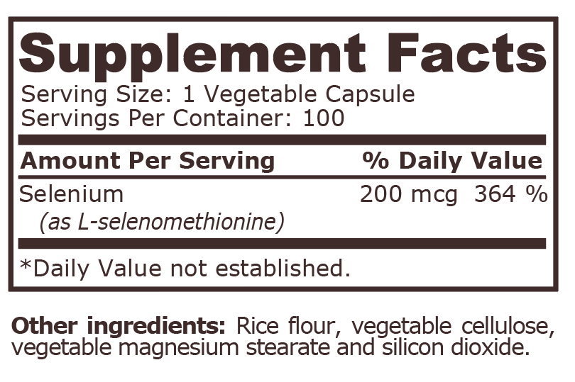 <tc>Pure Nutrition</tc> - SELENIO 200 mcg - 100 Capsule Vegetali