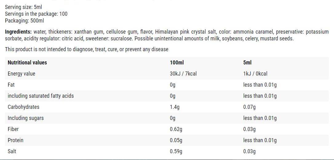 Caramello Salato/Sciroppo 0 Calorie - 500 ml
