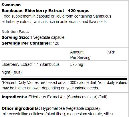 Estratto di Sambuco Sambucus 575 mg 120 capsule