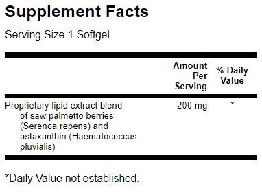 Saw Palmetto/Complesso prostatico di astaxantina 60 capsule di gel