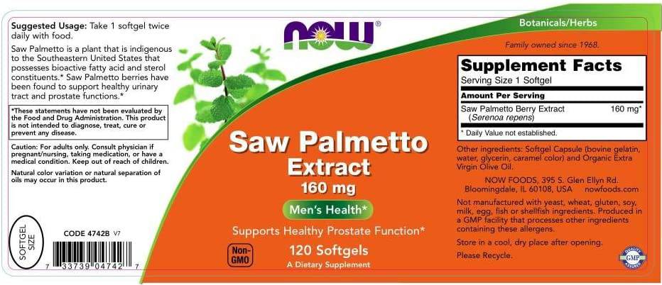 Estratto di Saw Palmetto 160 mg - 120 capsule gel