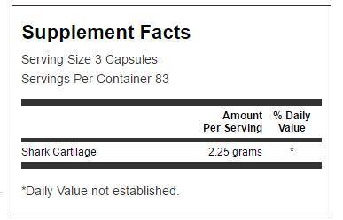 Cartilagine di squalo 750 mg 250 capsule