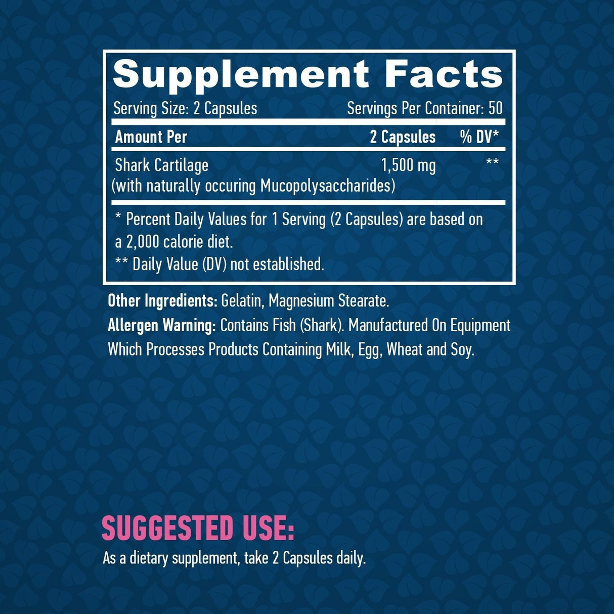 Cartilagine di squalo 750 mg./100 tappi.